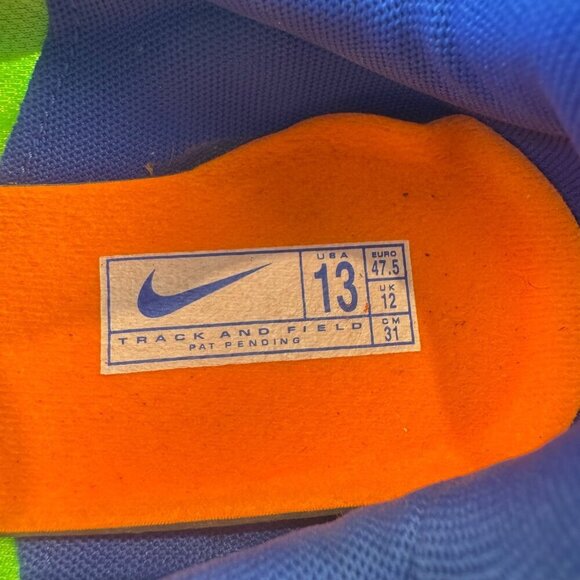 Nike Zoom Waffle XC 9 Green Blue Orange Track Running Spikes Men's Size 13 - Picture 11 of 11